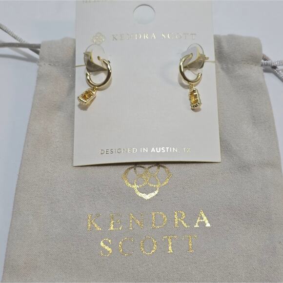 Kendra Scott Huggie Hoop Earrings Gold Plated New - Picture 5 of 5